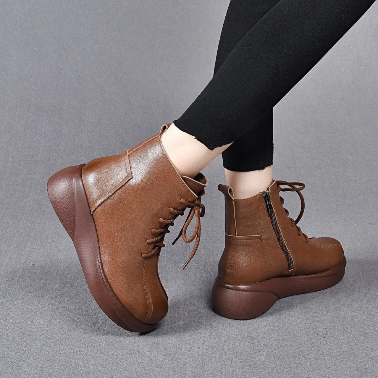 Waterproof and Durable Handmade Leather Ankle Boots
