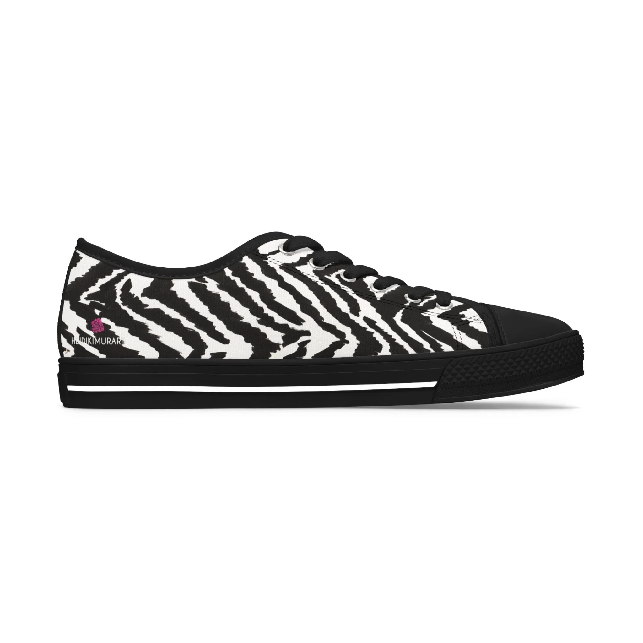 Zebra Striped Women's Sneakers, Zebra Striped Animal Print Women's Low Top Sneakers (US Size: 5.5-12)