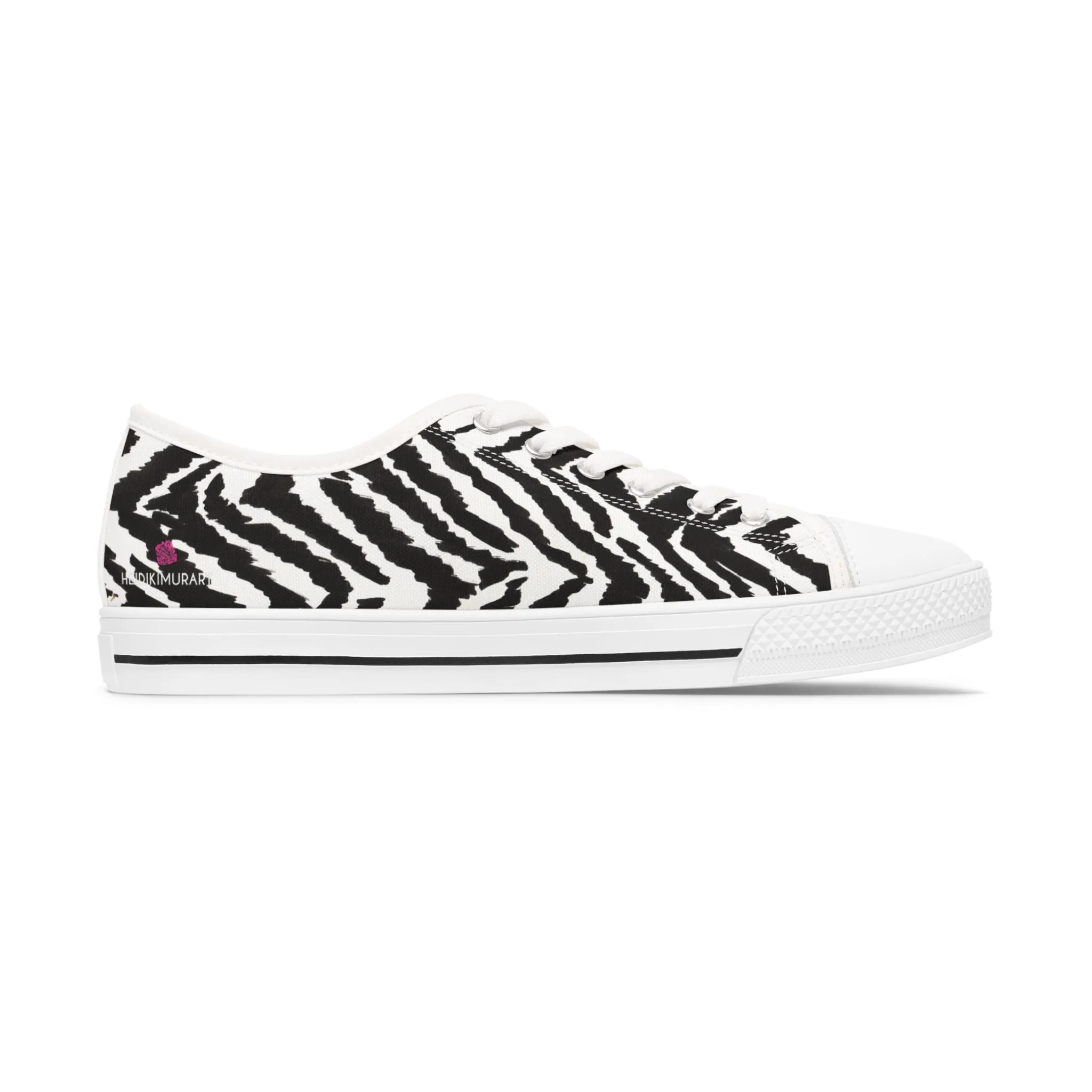 Zebra Striped Women's Sneakers, Zebra Striped Animal Print Women's Low Top Sneakers (US Size: 5.5-12)
